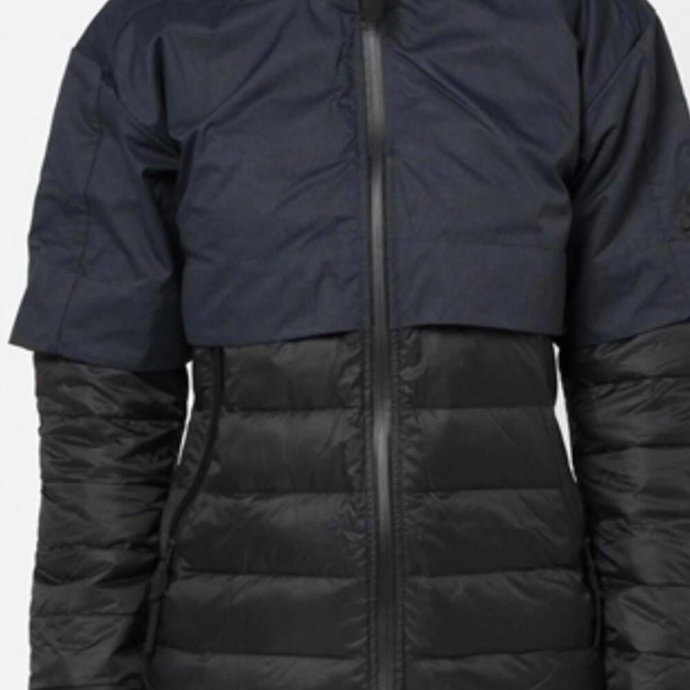 Adidas black and blue puffer jacket with hood #puffer #winterwear